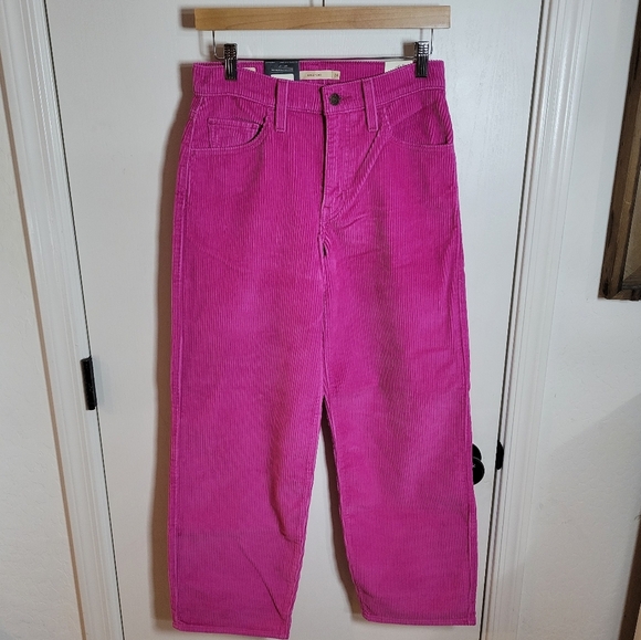 Levi's Premium Baggy Dad Corduroy Pants Size 24 Pink - Picture 1 of 9